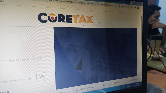 ILUSTRASI: Aplikasi Coretax yang dikeluhkan pemdes di Jombang karena minim sosialisasi.