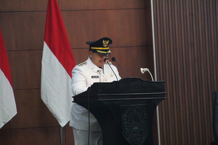 SAH: Serah terima jabatan (Sertijab) Purnatugas Pj Bupati Jombang Teguh Narutomo kepada Bupati Jombang Warsubi dan Wakil Bupati Jombang Salmanudin Yazid berjalan lancar, Rabu (5/3) malam