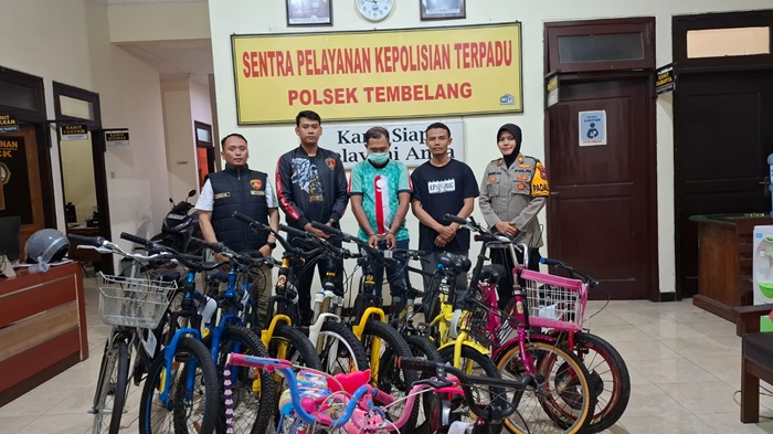 Pencuri spesialis sepeda angin yang beraksi di sejumlah wilayah di Jombang akhirnya dibekuk Unit Reskrim Polsek Tembelang, Jombang, Rabu (16/4) siang