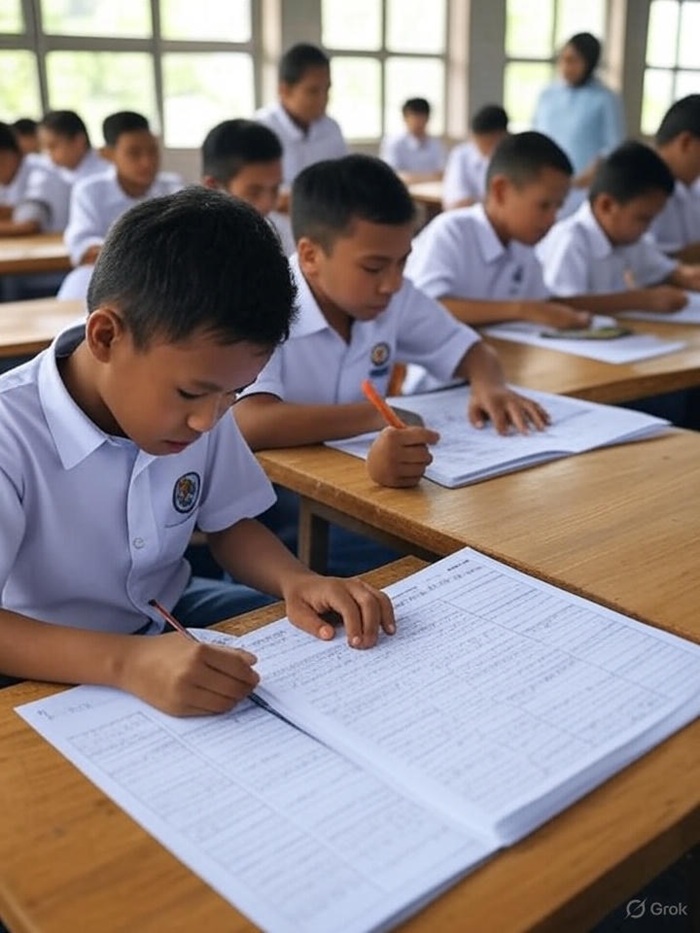 Ilustrasi tes potensi akademik (TKA) siswa SDN.