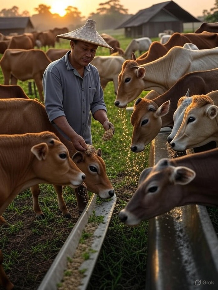Ilustrasi peternak sapi.