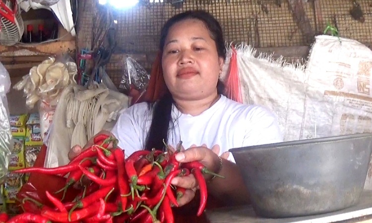 Penjual sayur dan bumbu di Pasar Jombang