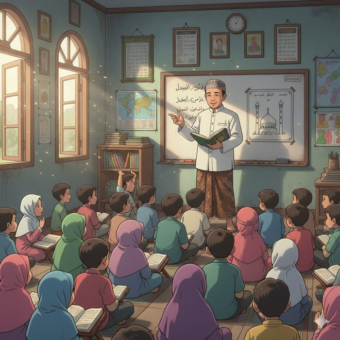 Ilustrasi guru mulok dan diniyah.