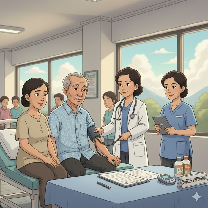Ilustrasi diabetes dan hipertensi.