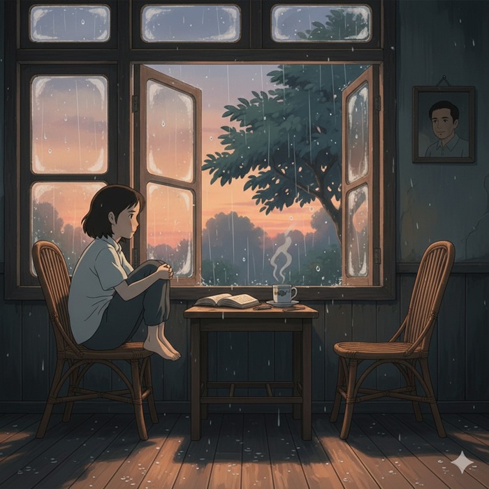 Ilustrasi cerpen Hening setelah Kehilangan.