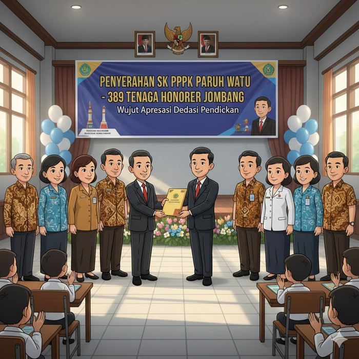 Ilustrasi penyerahan SK PPPK Paruh Waktu.