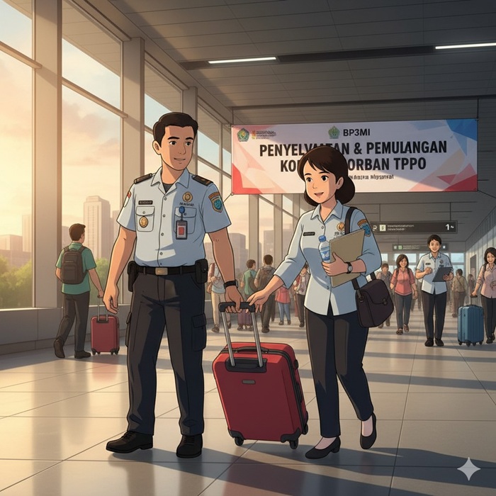 Ilustrasi pemulangan korban TPPO luar negeri.