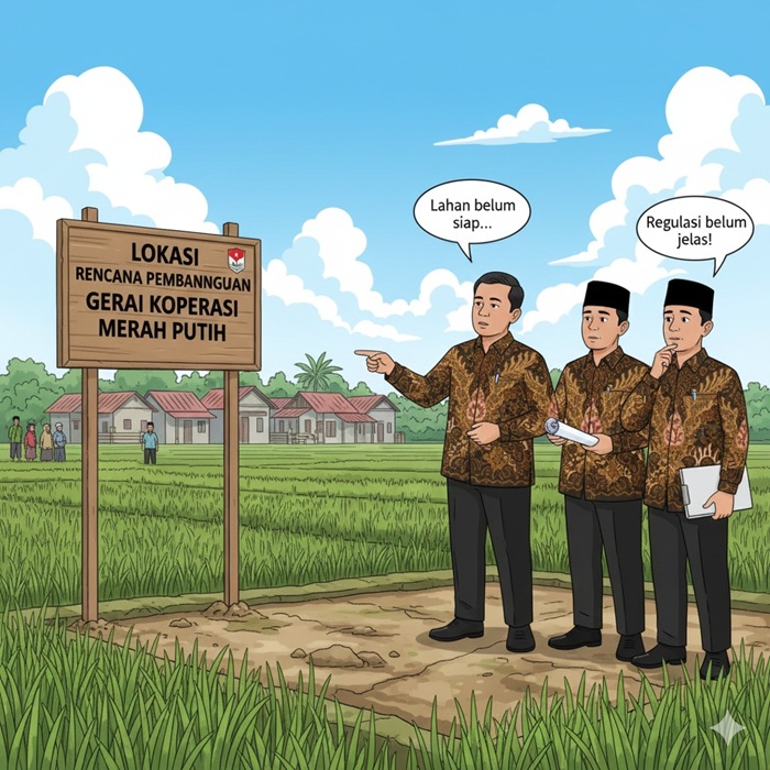 Ilustrasi lahan untuk gerai Kopdes Merah Putih.
