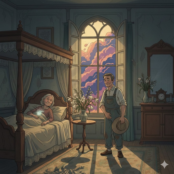 Ilustrasi cerpen Marina dan Tukang Kebun.