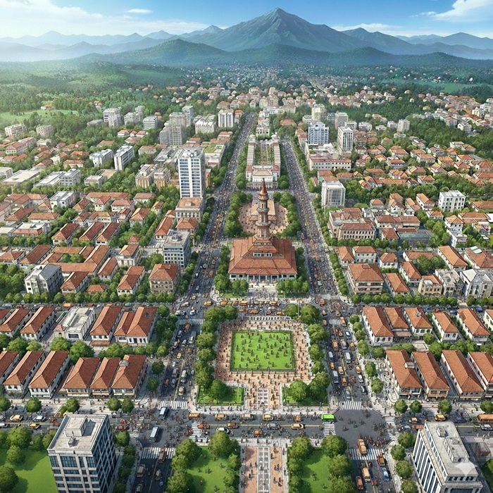 Ilustrasi pertumbuhan penduduk Jombang, di wilayah kota padat.
