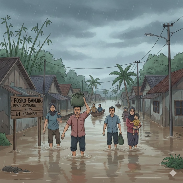 Ilustrasi banjir.