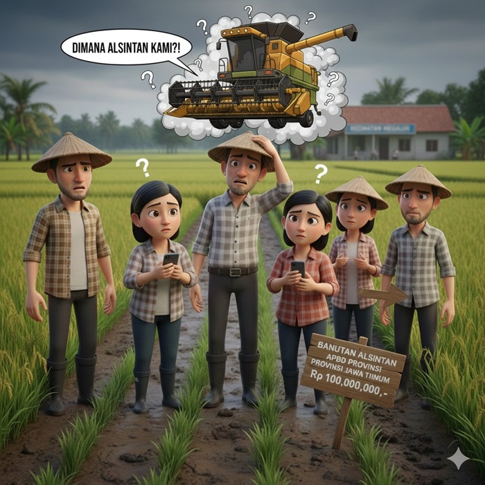 Ilustrasi alsintan petani hilang