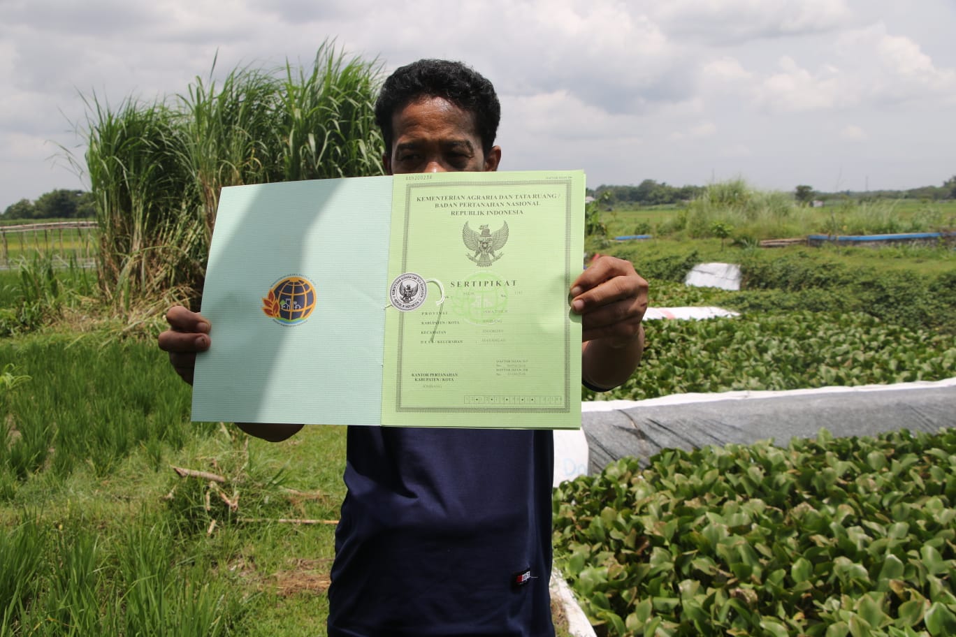 Lahan warga yang digunakan pembangunan Instalasi Pengolahan Air Limbah (IPAL) komunal pabrik tahu di Kecamatan Jogoroto, Jombang.