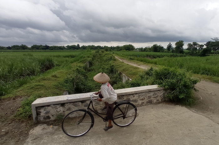 DITUMBUHI SEMAK BELUKAR: Irigasi Pariterong di Dusun/Desa Pundong, Kecamatan Diwek, Jombang yang belum berfungsi.