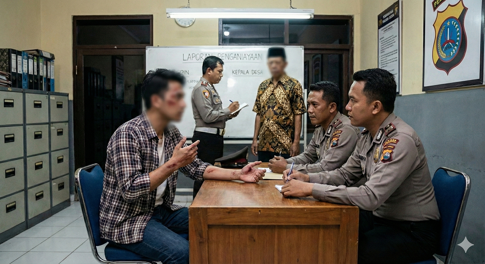 Ilustrasi warga laporkan kades ke polisi