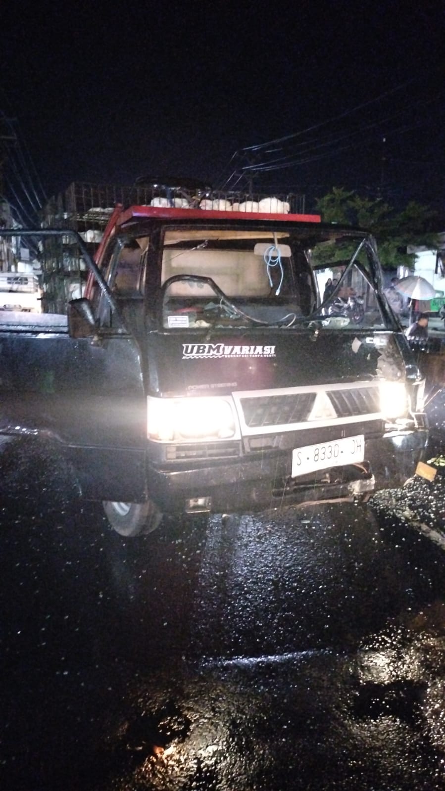 Kondisi pikap yang terlibat lakalantas di Bedahlawak, Tembelang Jombang