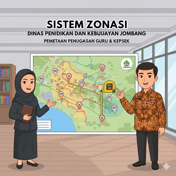 Ilustrasi guru dan kepala sekolah.