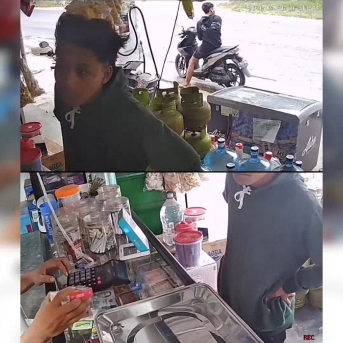 KONANGAN: Pencuri tabung elpiji di warung Desa Jatipelem, Kecamatan Diwek, Jombang, terekam kamera CCTV, Senin (26/1/2026)