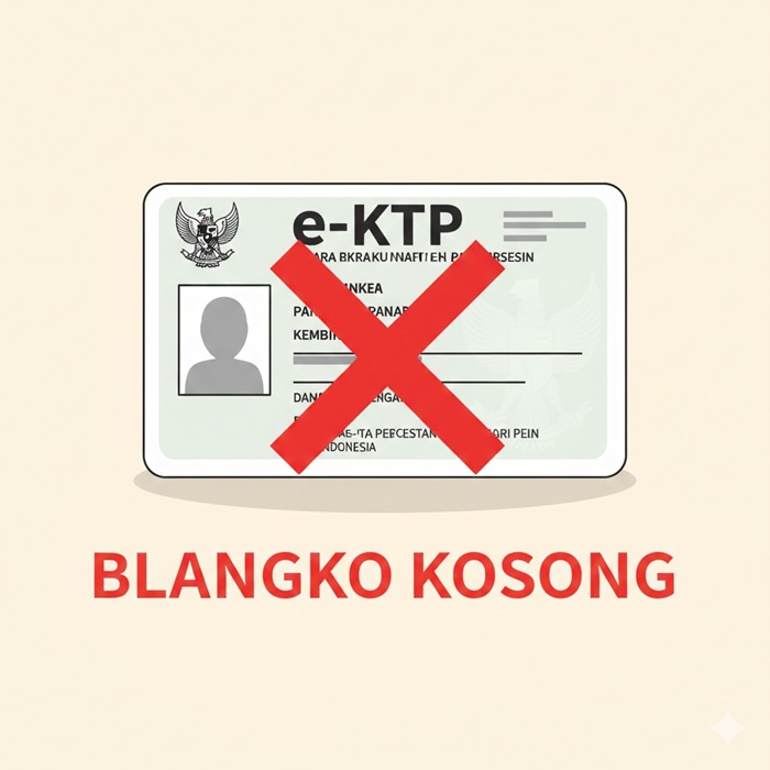 Ilustrasi blangko KTP-el kosong.