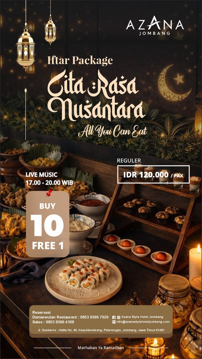 Program terbaru Azana Style Hotel Jombang sambut Ramadan, Cita Rasa Nusantara.