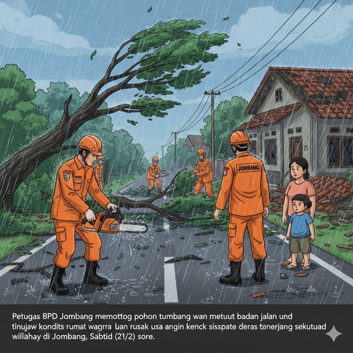 Ilustrasi angin kencang.