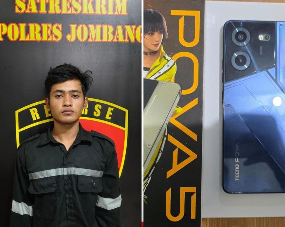 &mdash; Az, 22, warga Desa/Kecamatan Wonosalam ditangkap polisi setelah diduga mencuri handphone milik tetangganya, Dwi Firmansyah, 18. 