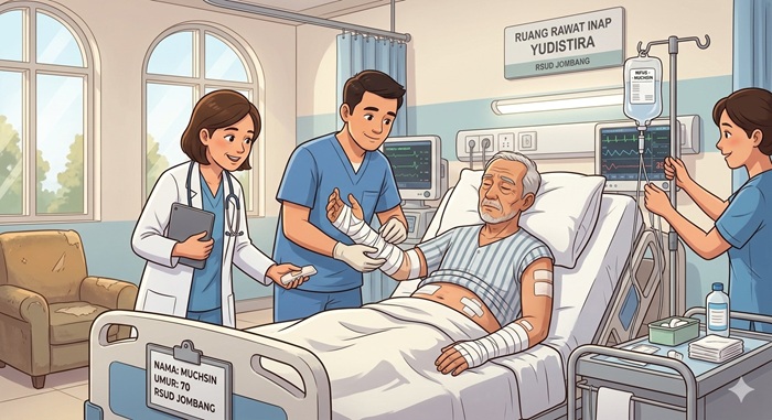 Ilustrasi korban dirawat di rumah sakit.