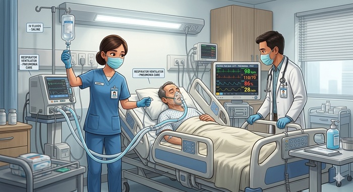 Ilustrasi pneumonia.