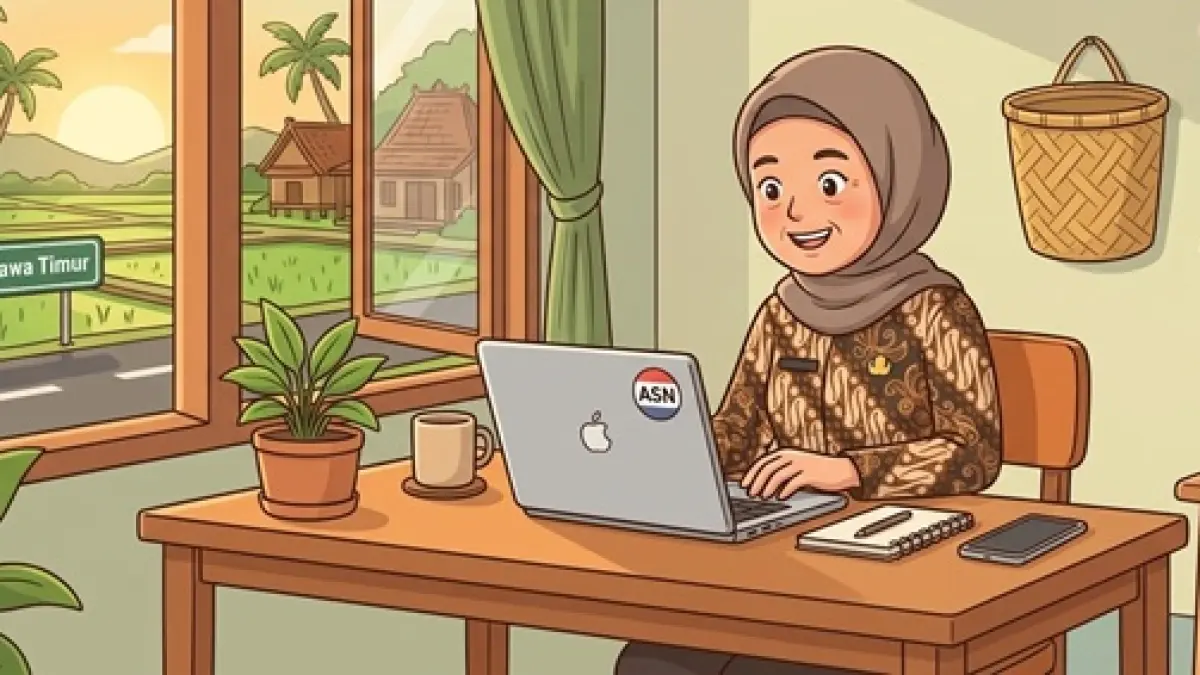 Ilustrasi ASN WFH. (Ainul Hafidz/AI/Radar Jombang)