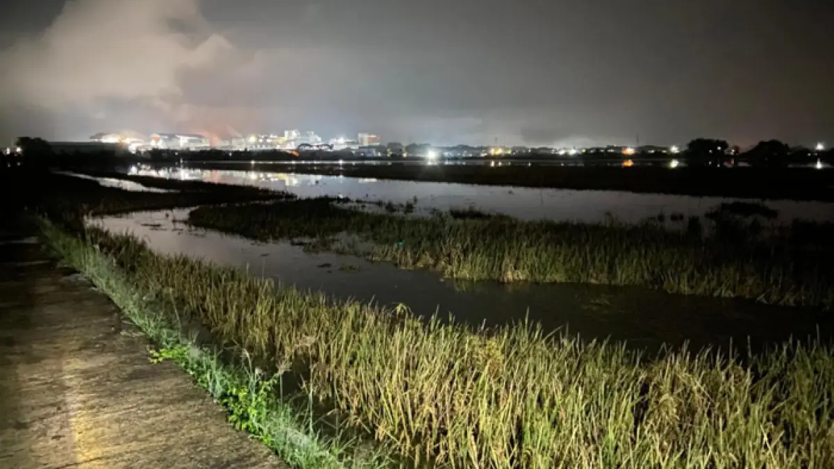 MASIH TERGENANG: Banjir luapan kali Marmoyo, masih merendam sejumlah desa di Kawasan utara brantas, Jombang hingga Kamis (26/3). (Achmad RW/Radar Jombang)