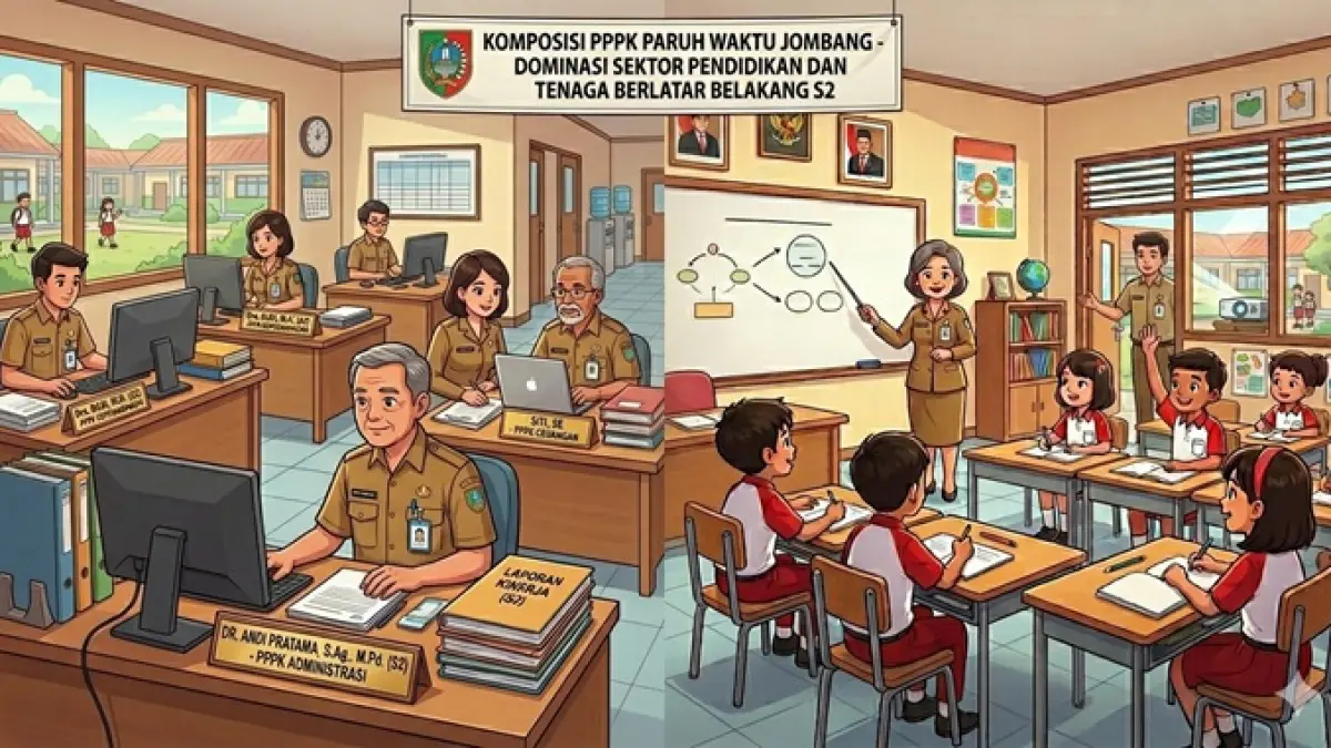 Ilustrasi PPPK Paruh Waktu lulusan S2. (Ainul Hafidz/AI/Radar Jombang)