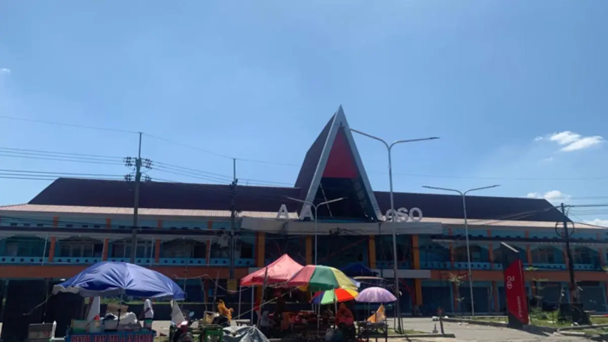 Kondisi Pasar Ploso, Jombang, yang rusak.
