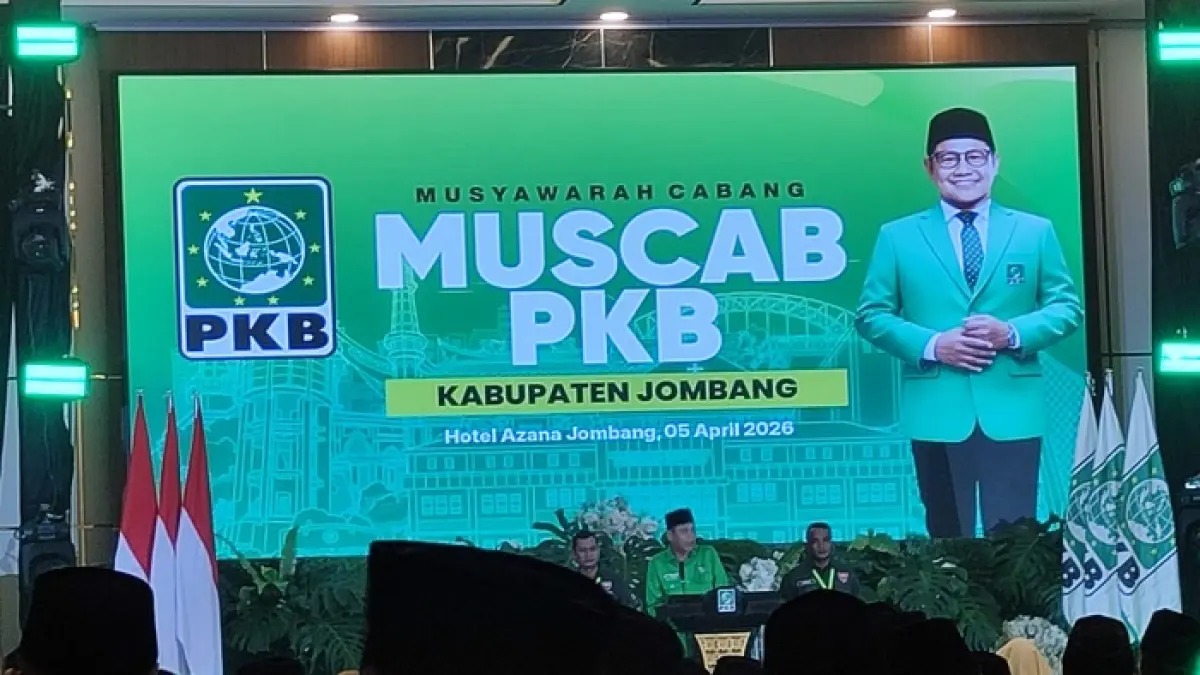 Muscab  PKB digelar di Azana Hotel, Desa Kepuhkembeng, Kecamatan Peterongan, pada Minggu (5/4). (Azmy Endiyana/Radar Jombang)