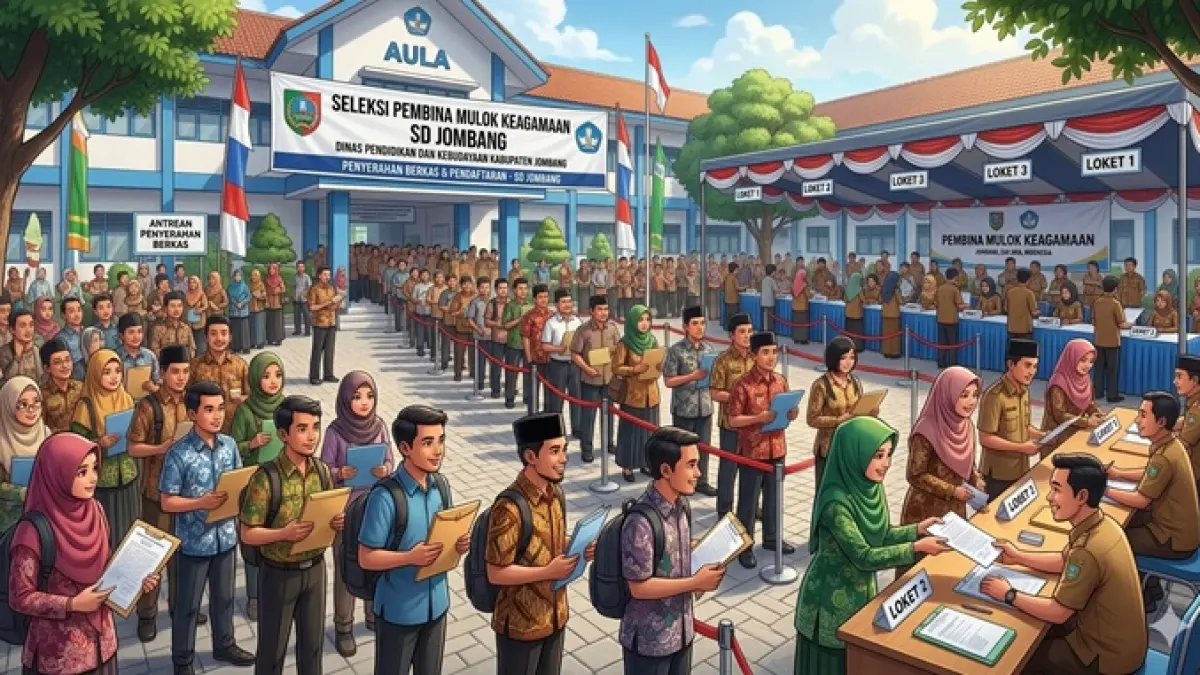 Ilustrasi seleksi pembina keagamaan SD di Jombang. (Ainul Hafidz/AI/Radar Jombang)