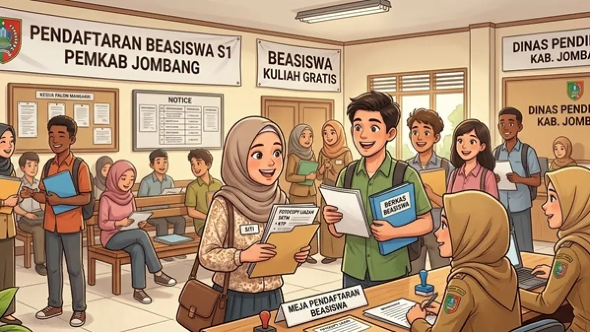 Ilustrasi beasiswa kuliah S1 gratis. (Ainul Hafidz/AI/Radar Jombang)