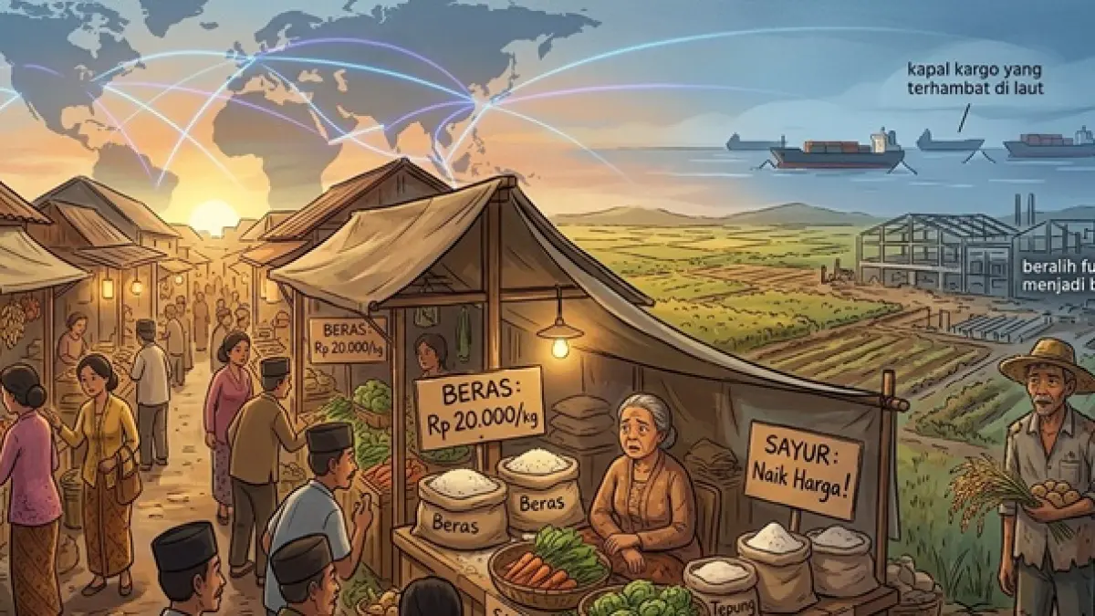 Ilustrasi padaroks ketahanan pangan Indonesia. (Ainul Hafidz/AI/Radar Jombang)