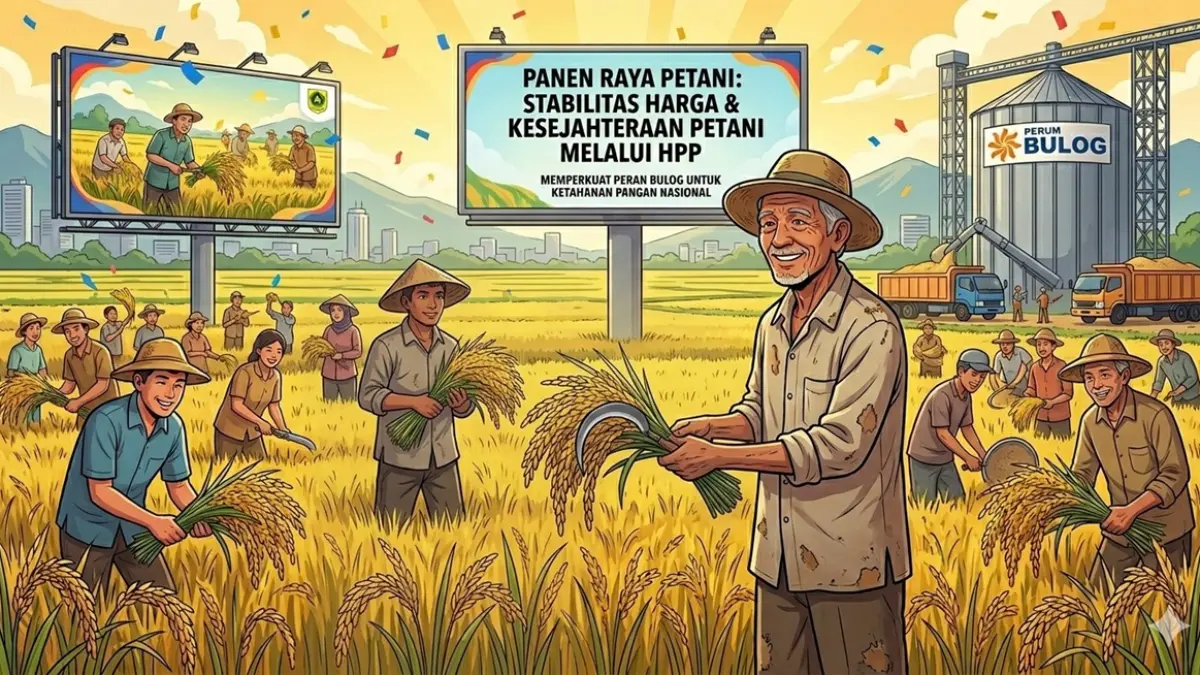 Ilustrasi panen padi. (Ainul Hafidz/AI/Radar Jombang)