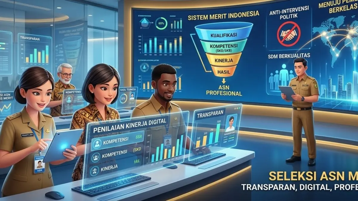 Ilustrasi merit sistem ASN. (Ainuol Hafidz/AI/Radar Jombang)