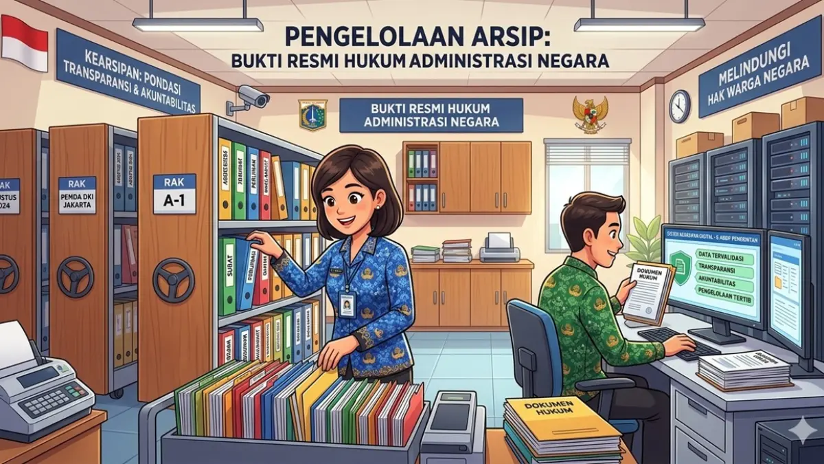 Ilustrasi pengelolaan kearsipan. (Ainul Hafidz/AI/Radar Jombang)