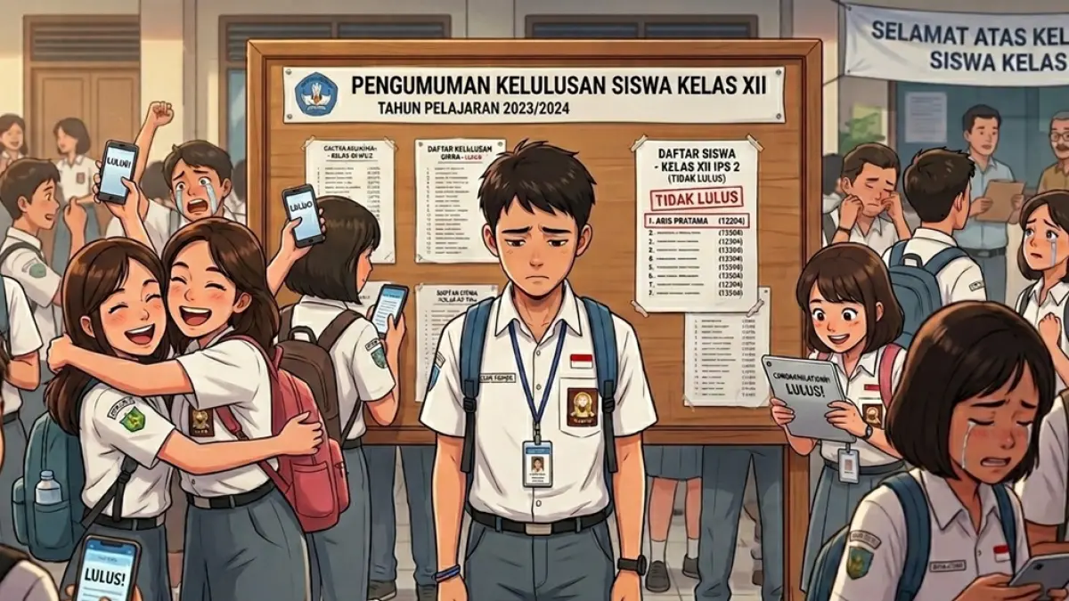 Ilustrasi kelulusan siswa. (Ainul Hafidz/AI/Radar Jombang)