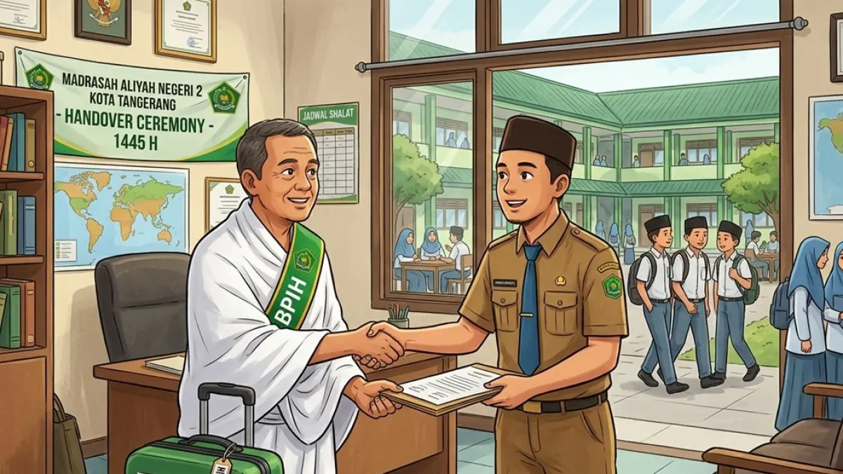 Ilustrasi kepala madrasah cuti haji. (Ainul Hafidz/AI/Radar Jombang)