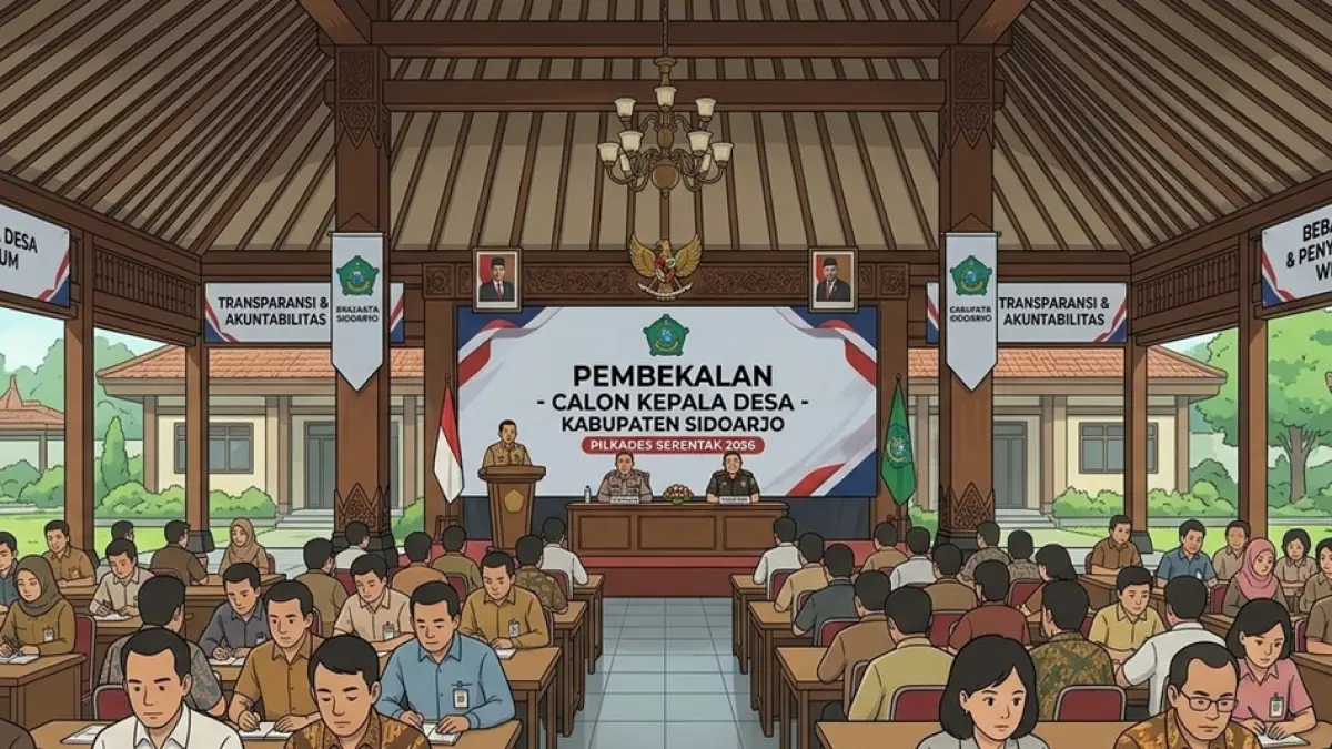 Ilustrasi pembekalan calon kades. (Ainul Hafidz/AI/Radar Jombang)