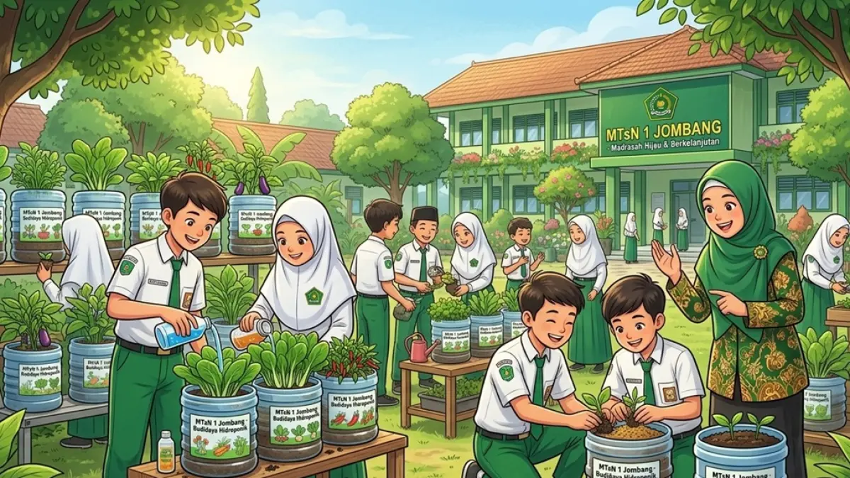 Ilustrasi penanaman sayur hidroponik. (Ainul Hafidz/AI/Radar Jombang)