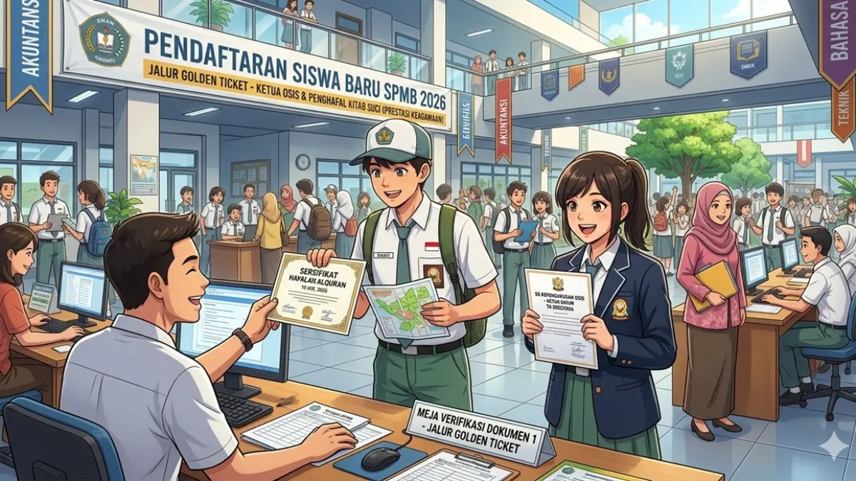 Ilustrasi SPMB jalur golden ticket. (Ainul Hafidz/AI/Radar Jombang)