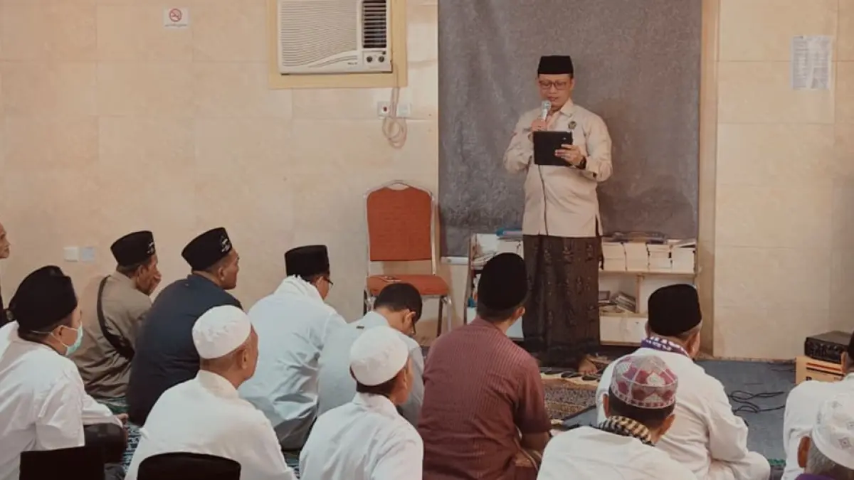 ANTUSIAS: Jemaah Haji Jombang rombongan 1 SUB Kloter 61 saat mengikuti kegiatan pemantapan dan doa bersama menjelang puncak ibadah haji akhir Mei mendatang.