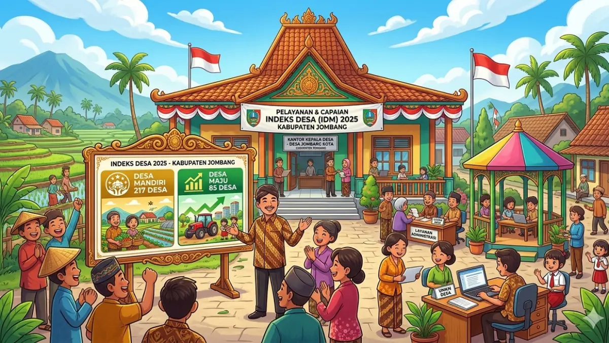 Ilustrasi desa mandiri dan maju. (Ainul Hafidz/AI/Radar Jombang)