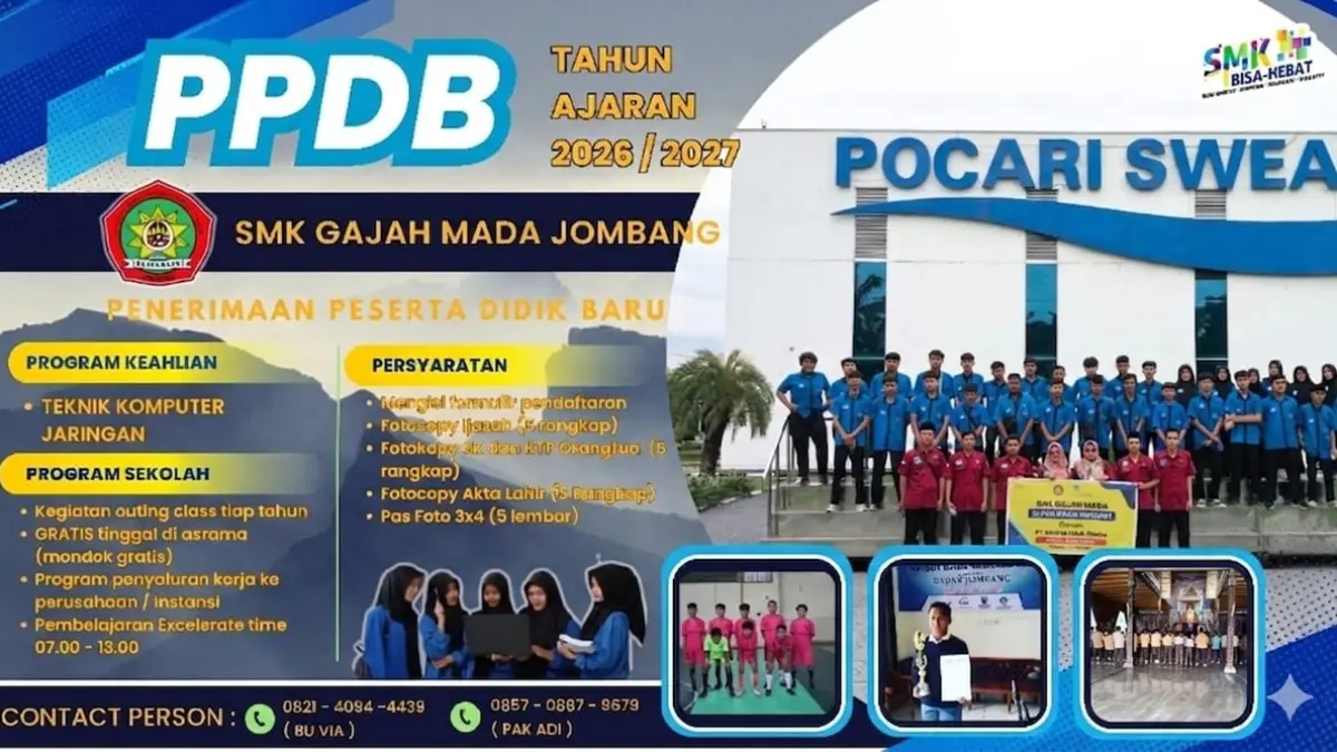 PPDB SMK Gajah Mada Jombang 2026/2027. (Dwi Aris/Radar Jombang)