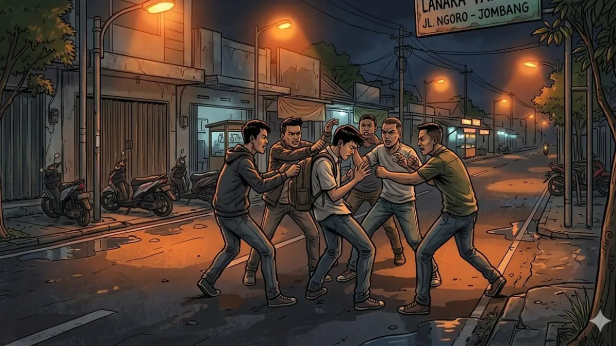 Ilustrasi gangster. (Ainul Hafidz/AI/Radar Jombang)