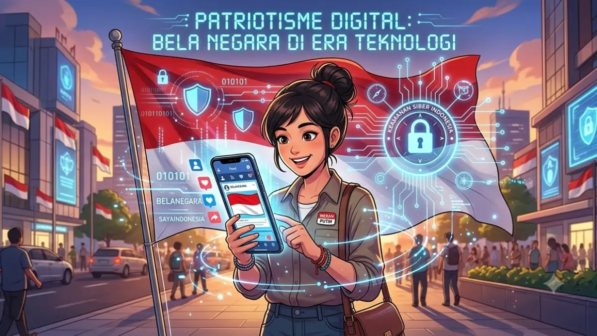 Ilustrasi patriotisme digital. (Ainul Hafidz/AI/Radar Jombang)
