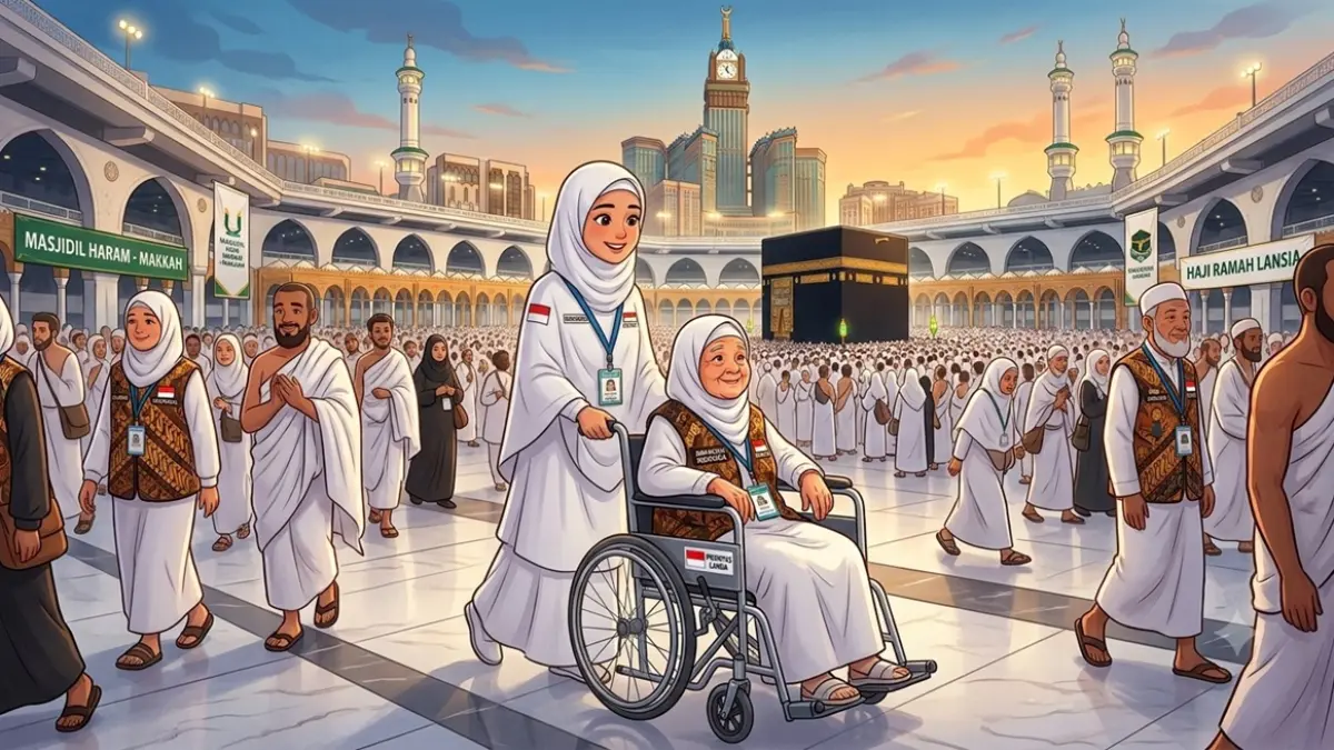 Ilustrasi petugas haji. (Ainul Hafidz/AI/Radar Jombang)